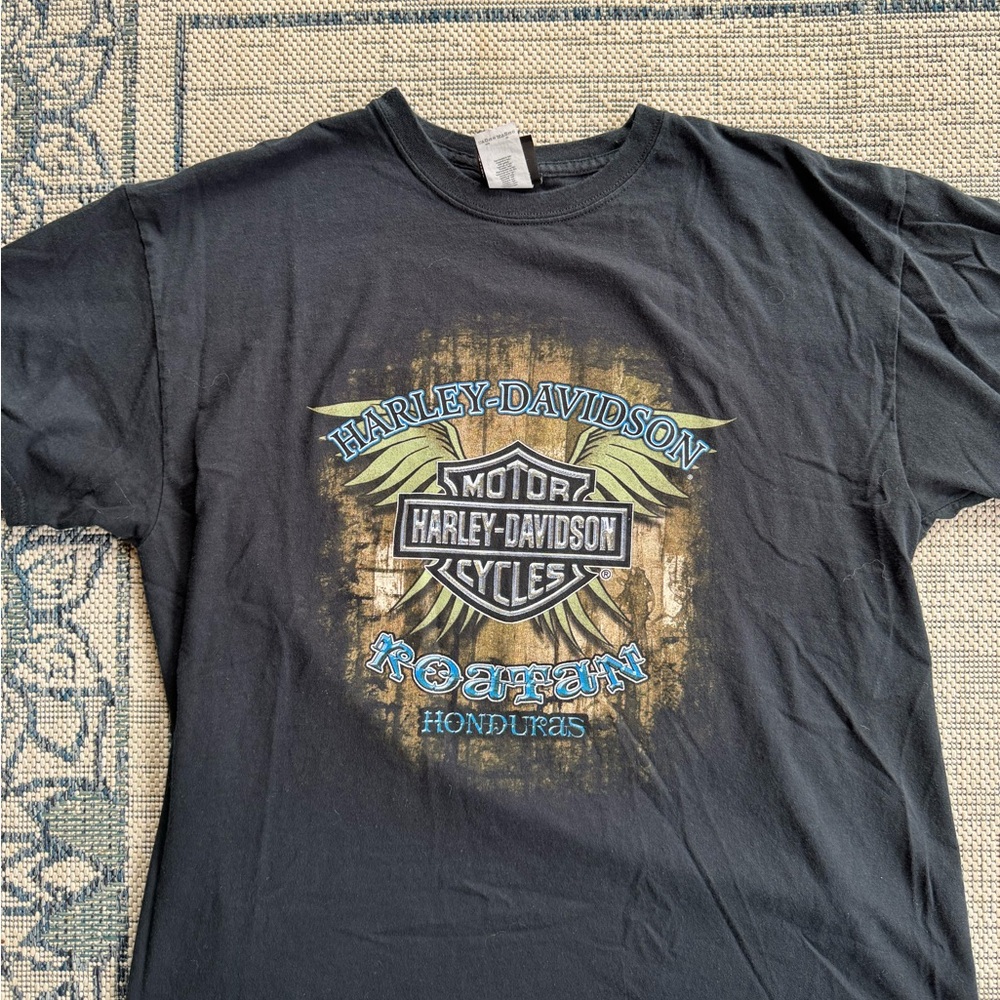 Harley Davidson Men's Short Sleeve Black, Honduras Size XL Pirate
